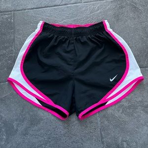 Black Nike Athletic Shorts with Pink Details